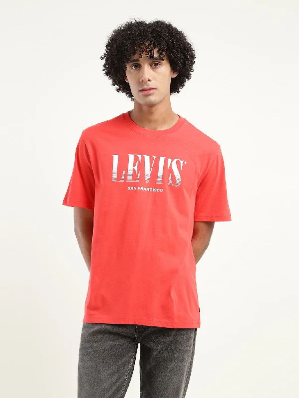 casual street t-shirts for men -Men's Brand Logo Oversized T-Shirt