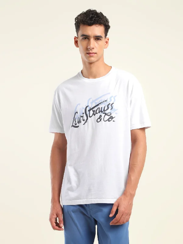 men's fashion casual t-shirts -Men's Brand Logo Oversized T-Shirt