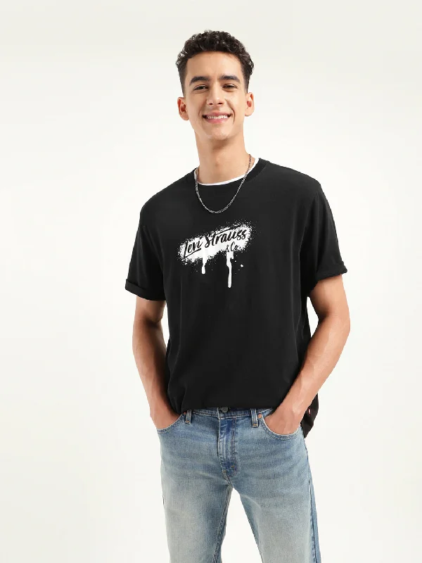 men's custom logo t-shirts -Men's Brand Logo Oversized T-Shirt