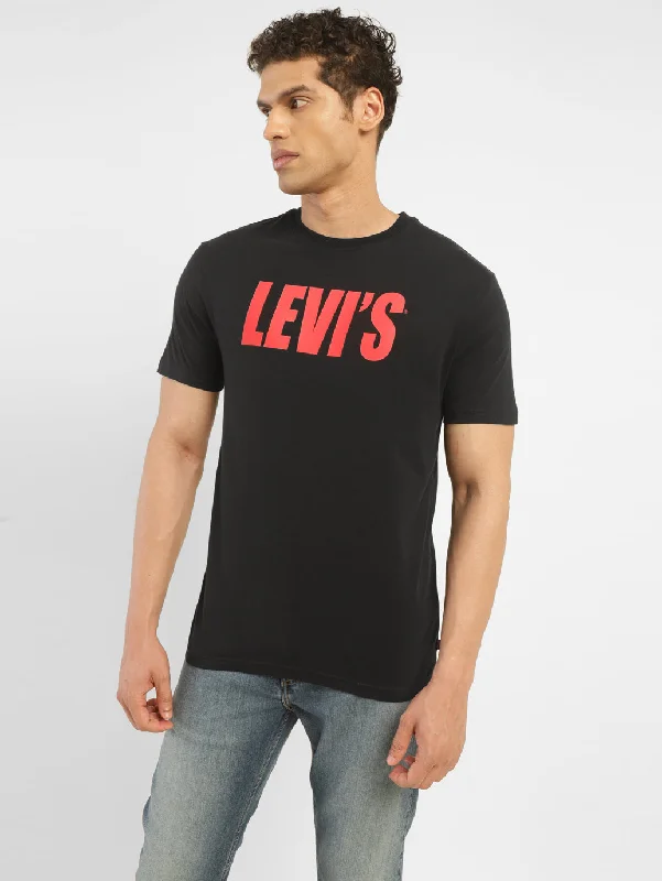 men's graphic t-shirts -Men's Brand Logo Slim Fit T-Shirt