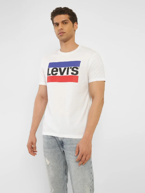 eco-friendly t-shirts for men -Men's Brand Logo Slim Fit T-Shirt