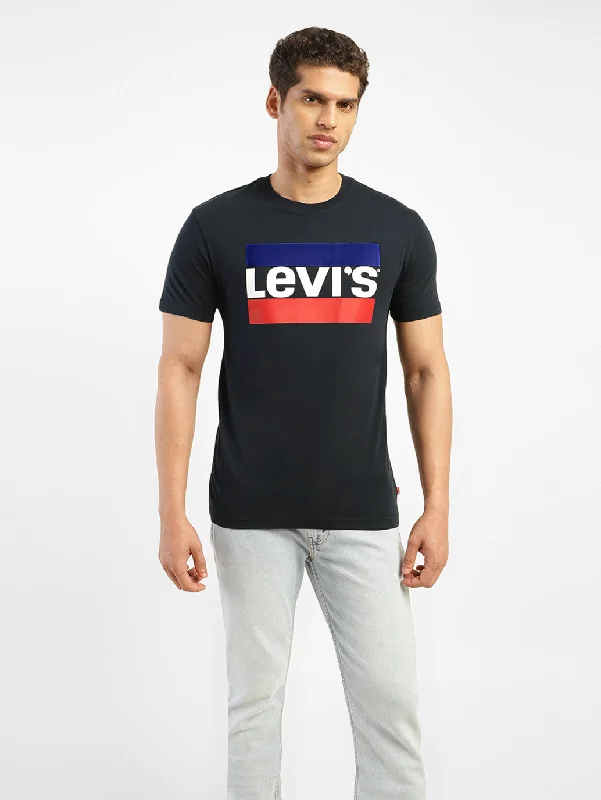 men's v-neck t-shirts -Men's Brand Logo Slim Fit T-Shirt