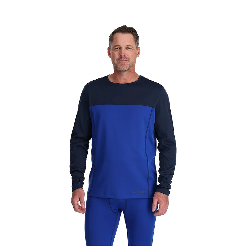 men's long-sleeve dress shirts -Mens Charger Crew - Electric Blue