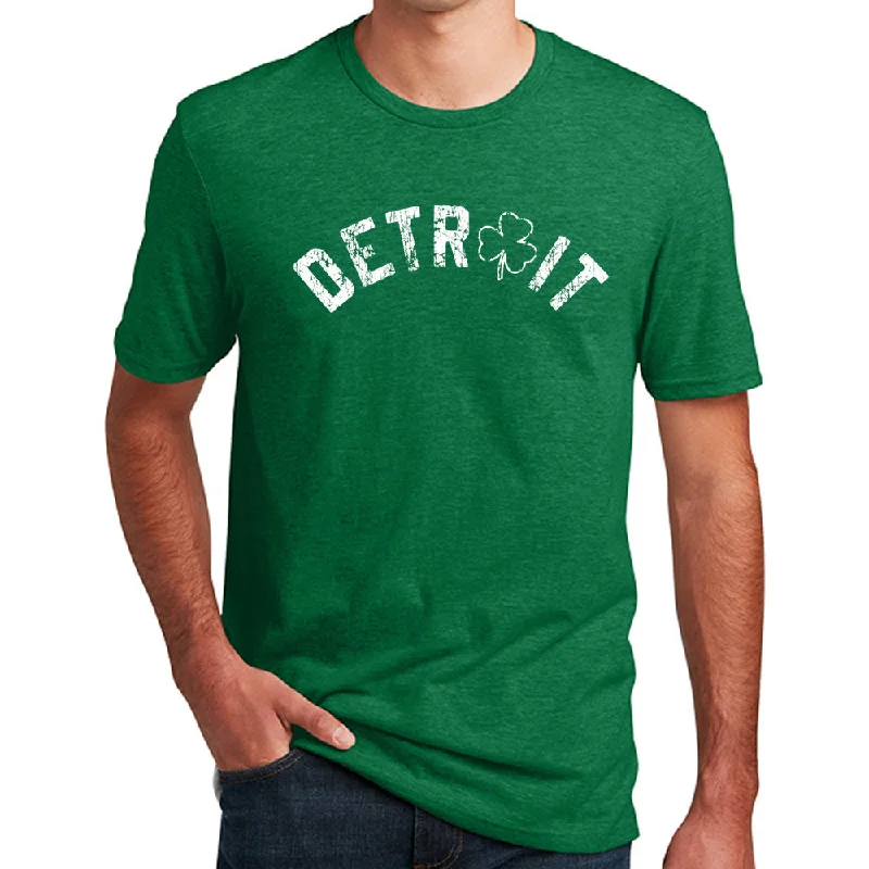 performance wear t-shirts for men -Mens Detroit Bend St. Patrick's Day T-shirt (Heather Kelly Green)