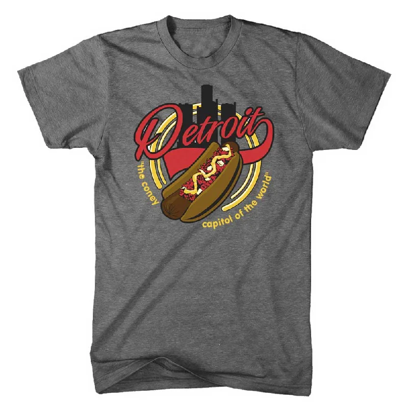 men's black t-shirts -Mens Detroit Coney T-shirt (Triblend Grey)