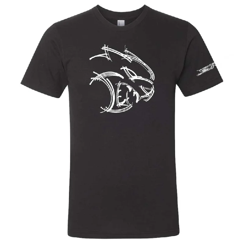 men's soft jersey t-shirts -Mens Dodge SRT Hellcat Abstract Logo T-shirt (Black)