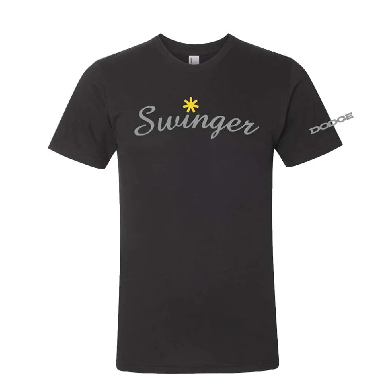 men's athletic cotton t-shirts -Mens Dodge Swinger T-shirt (Black)