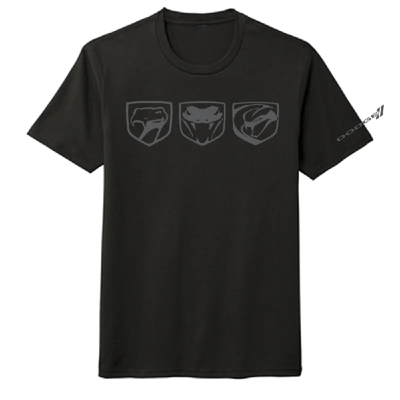 casual t-shirts for men -Mens Dodge Viper Tri-Logo T-shirt (Black)