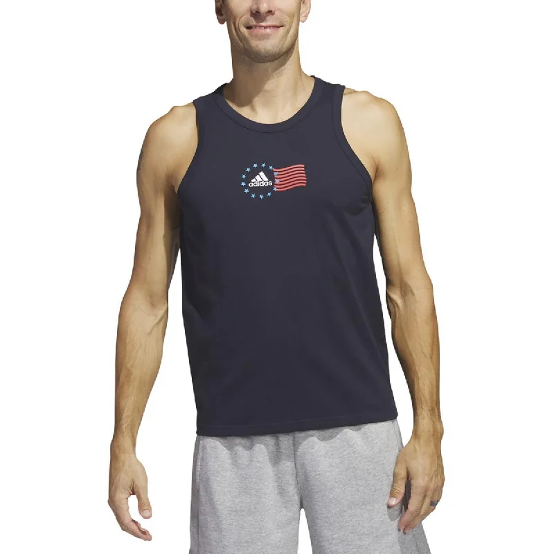 slim fit t-shirts for men -Mens Graphic Cotton Tank Top