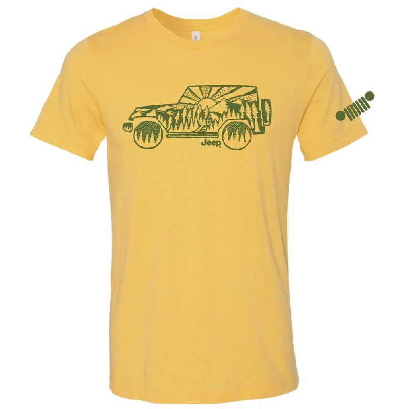 men's printed t-shirts -Mens Jeep® Wrangler Atomic Side T-Shirt - Gold Heather