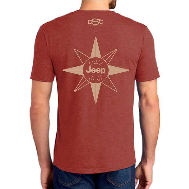 men's printed t-shirts -Mens Jeep® Compass T-Shirt - Spice Heather