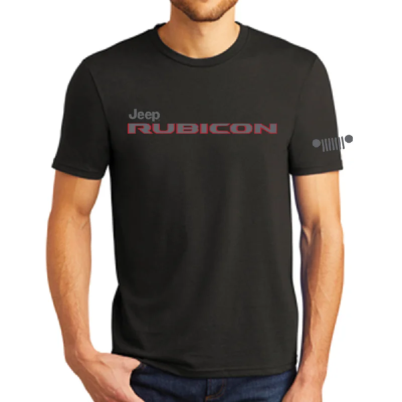 eco-conscious t-shirts for men -Mens Jeep® Rubicon T-Shirt - Heather Black Triblend