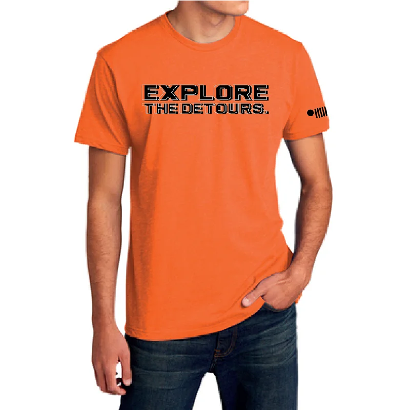 men's crewneck t-shirts -Mens Jeep® Explore the Detours T-Shirt - Orange