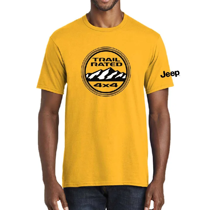 casual wear t-shirts for men -Mens Jeep® Trail Rated T-Shirt - Gold