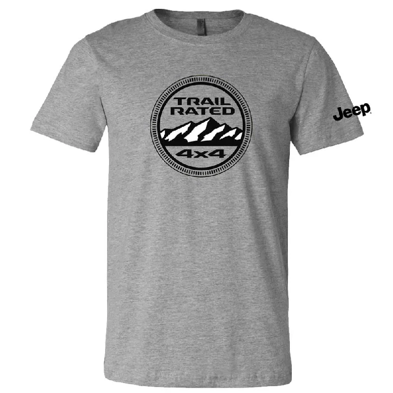 breathable t-shirts for men -Mens Jeep® Trail Rated T-Shirt - Heather Grey