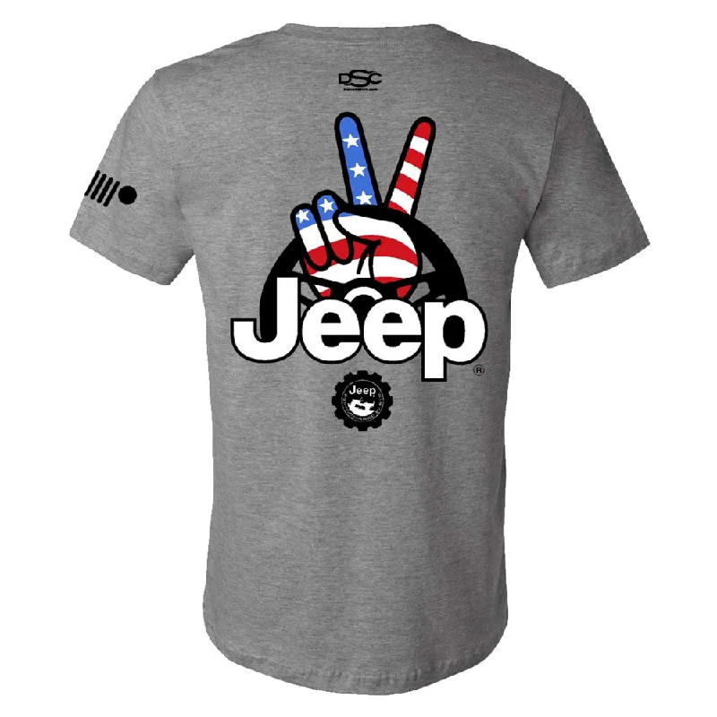 men's holiday-themed t-shirts -Mens Jeep® Wave USA T-Shirt - Graphite Heather