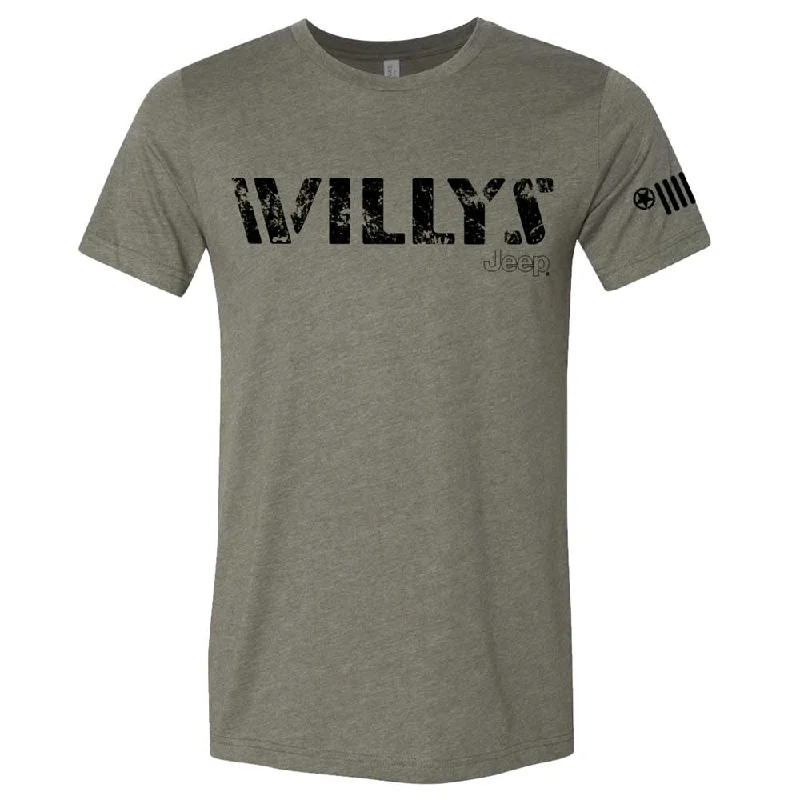 vibrant printed t-shirts for men -Mens Jeep® Willys T-Shirt - Military Green