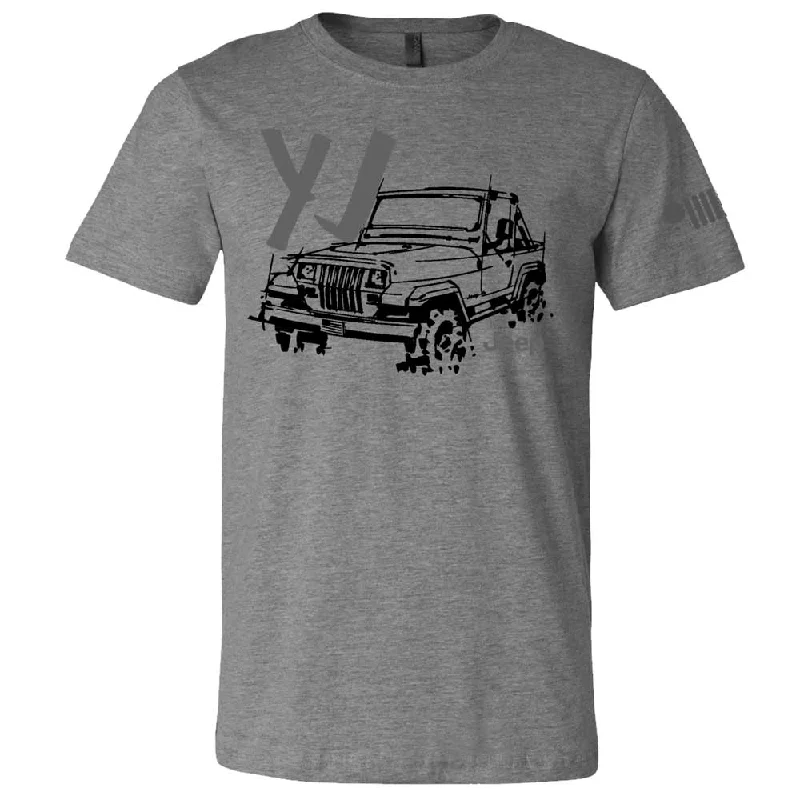 men's retro t-shirts -Mens Jeep® Wrangler YJ - LDD Series - Triblend Grey T-Shirt