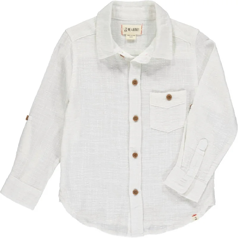 men's comfortable plaid shirts -Men's Merchant Button Down Shirt In White