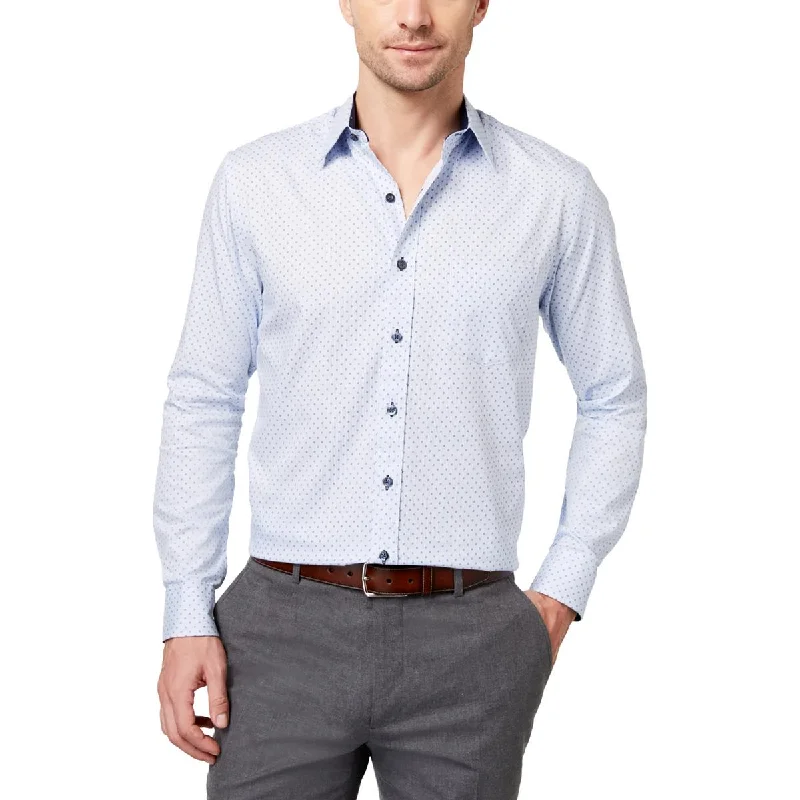 men's Oxford shirts -Mens Pinstripe Collared Button-Down Shirt