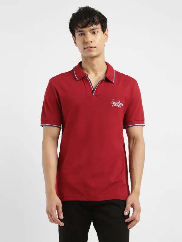 classic t-shirts for men -Men's Solid Slim Fit Polo T-shirt