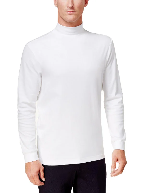 men's rugged shirts for outdoor activities -Mens Stretch Cotton Turtleneck Shirt