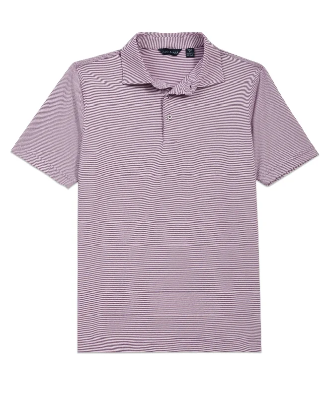 men's casual office shirts -Micro Stripe Performance Polo, Grapeade