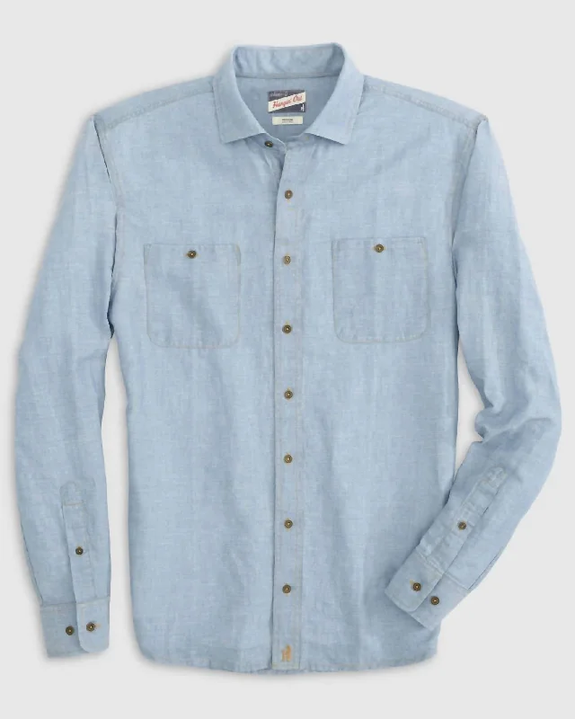 men's comfy dress shirts -Morgan Button Down Shirt In Chambray