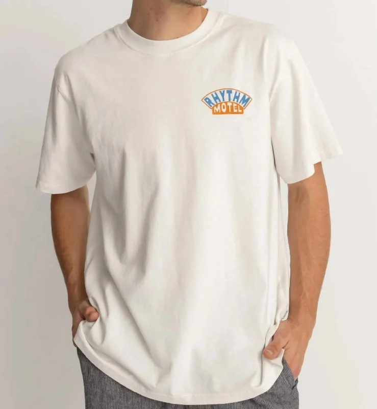 athletic-style t-shirts for men -Motel Vintage T-Shirt In Vintage White