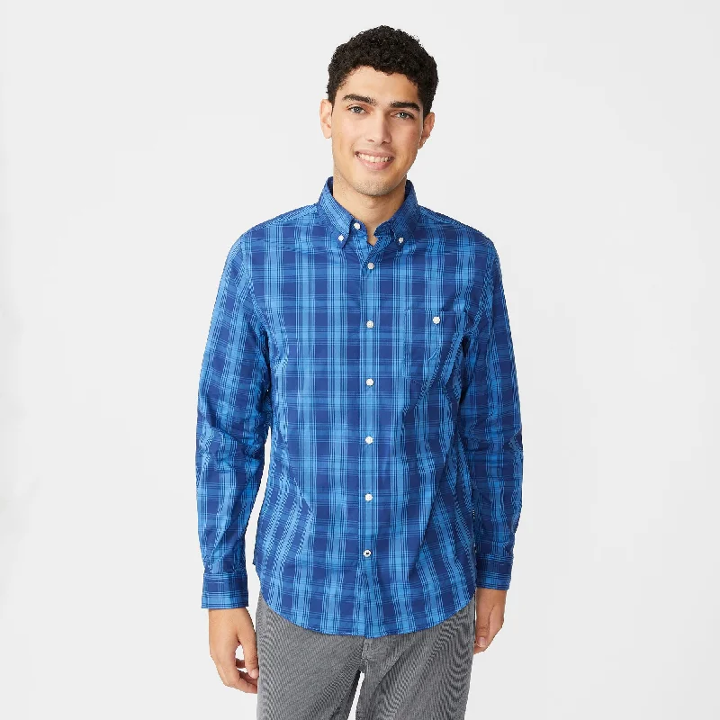 lightweight summer shirts for men -Nautica Classic Fit Navtech Plaid Shirt