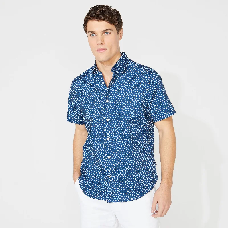 men's versatile shirts for work -Nautica Mens Big & Tall Classic Fit Floral Print Shirt