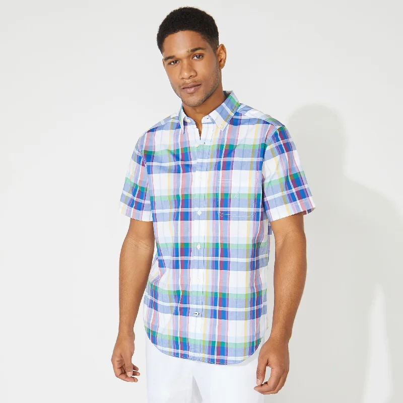 men's Oxford shirts -Nautica Mens Big & Tall Classic Fit Plaid Shirt