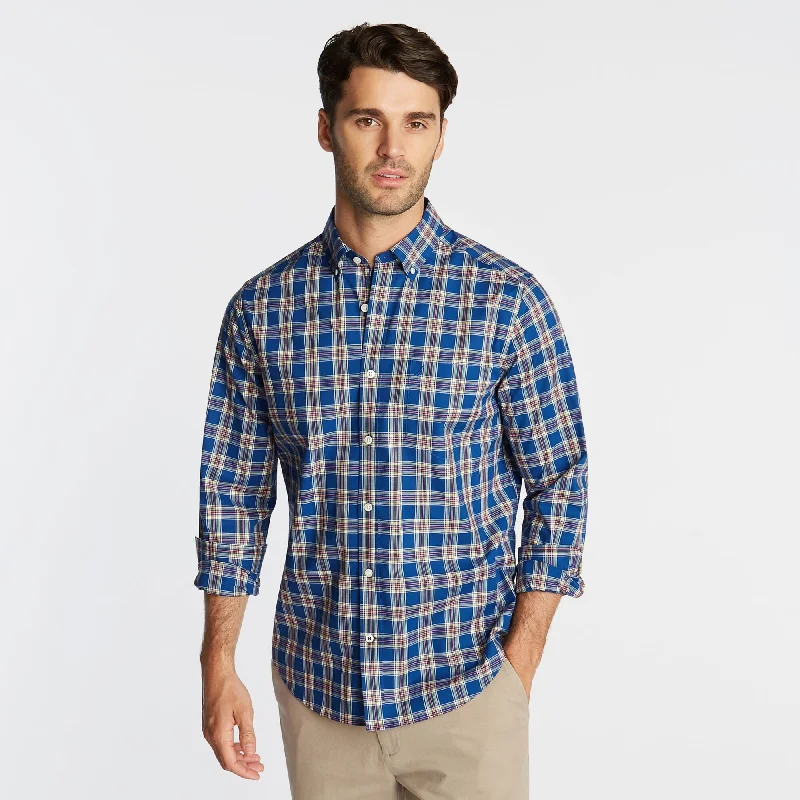 stylish button-down shirts for men -Nautica Mens Big & Tall Wrinkle Resistant Shirt In Yarn Dyed Plaid