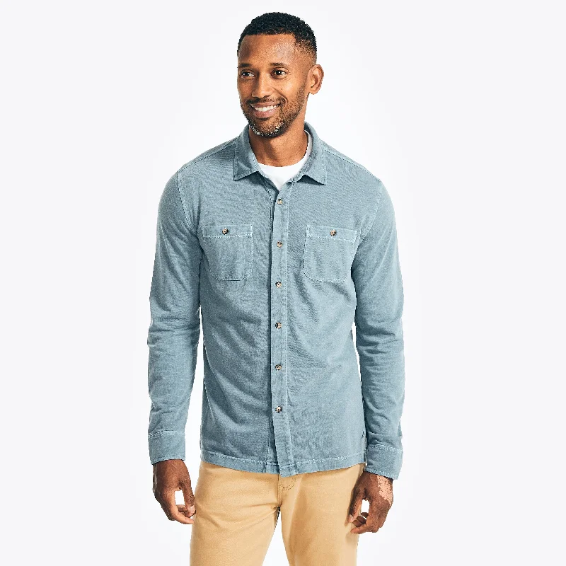 men's checkered plaid shirts -Nautica Mens Classic Fit Cotton-Knit Shirt