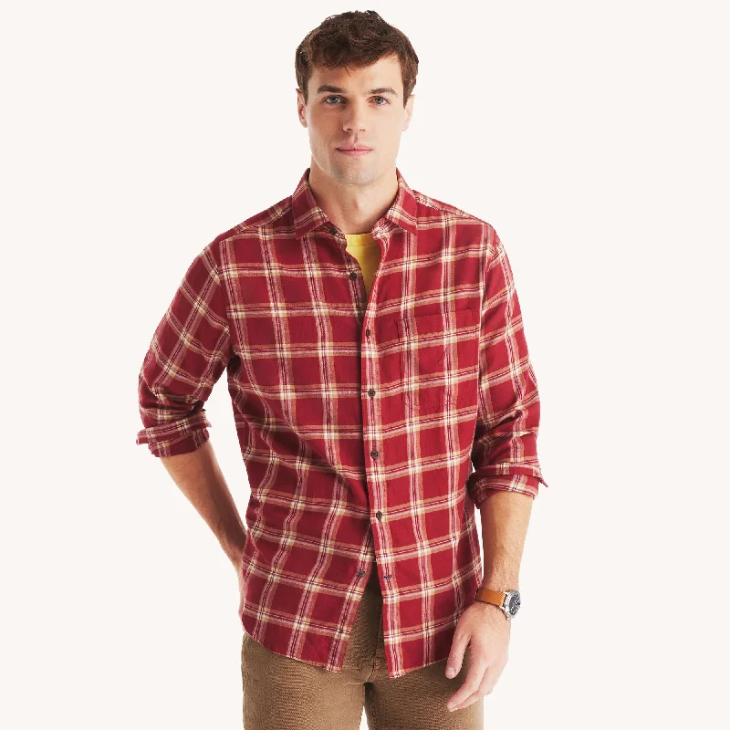 men's plaid button-up shirts -Nautica Mens Plaid Shirt