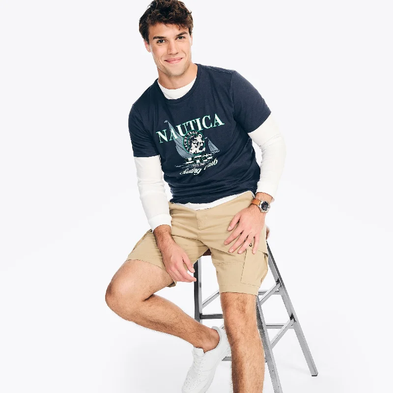 men's stylish printed tees -Nautica Mens Sailing Club Graphic T-Shirt