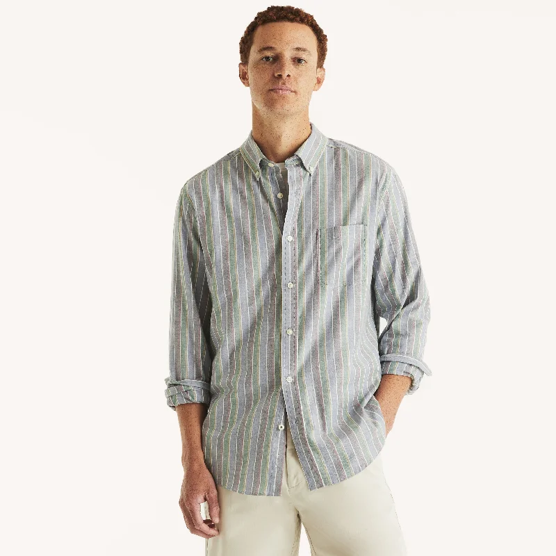 men's business shirts -Nautica Mens Striped Oxford Shirt