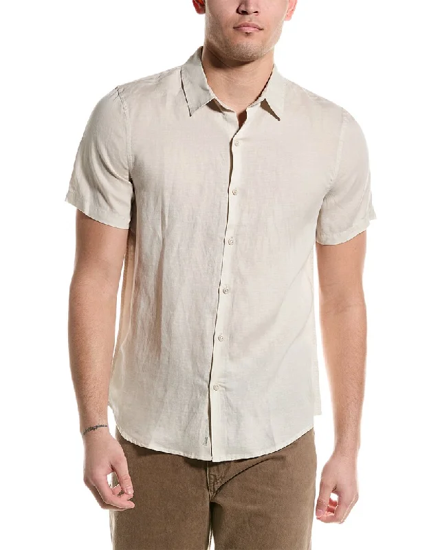 men's performance short-sleeve shirts -Onia Jack Air Linen-Blend Shirt