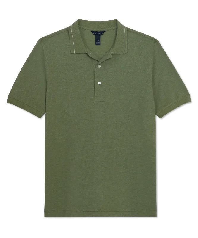 men's breathable cotton shirts -Pima Silk Pique Polo, Sage