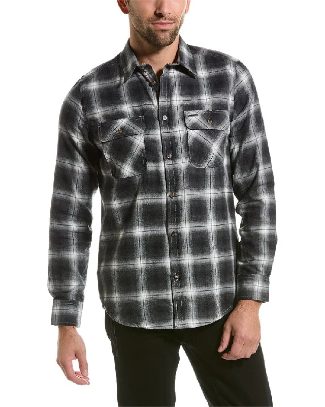 slim-fit shirts for men -Point Zero Brush Flannel Shirt