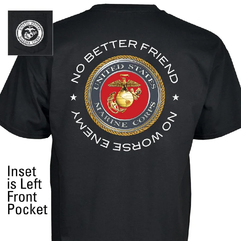 stylish short-sleeve t-shirts -No Better Friend Front Pocket with Full Back T-Shirt