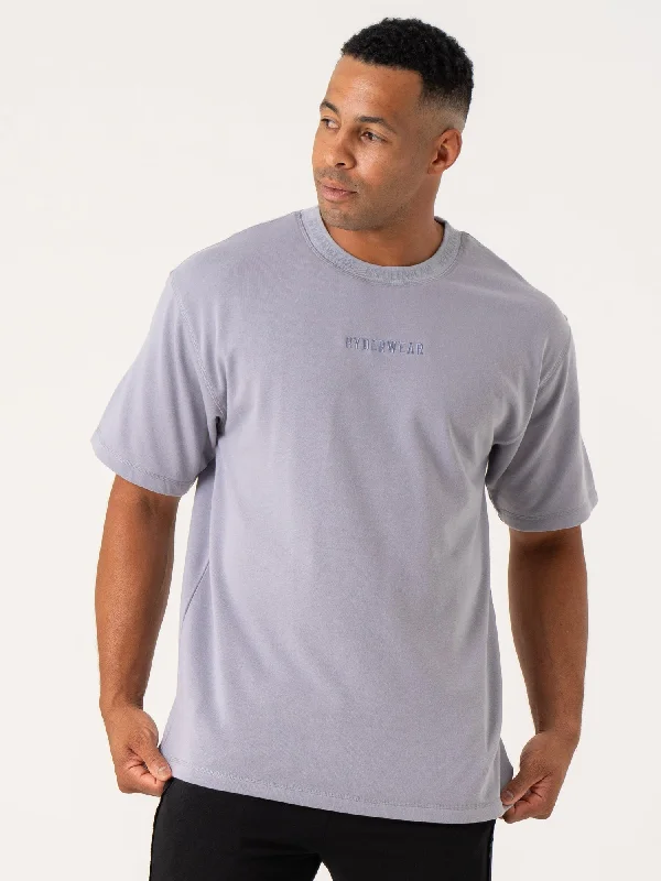 men's athletic cotton t-shirts -Pursuit Fleece T-Shirt - Lavender