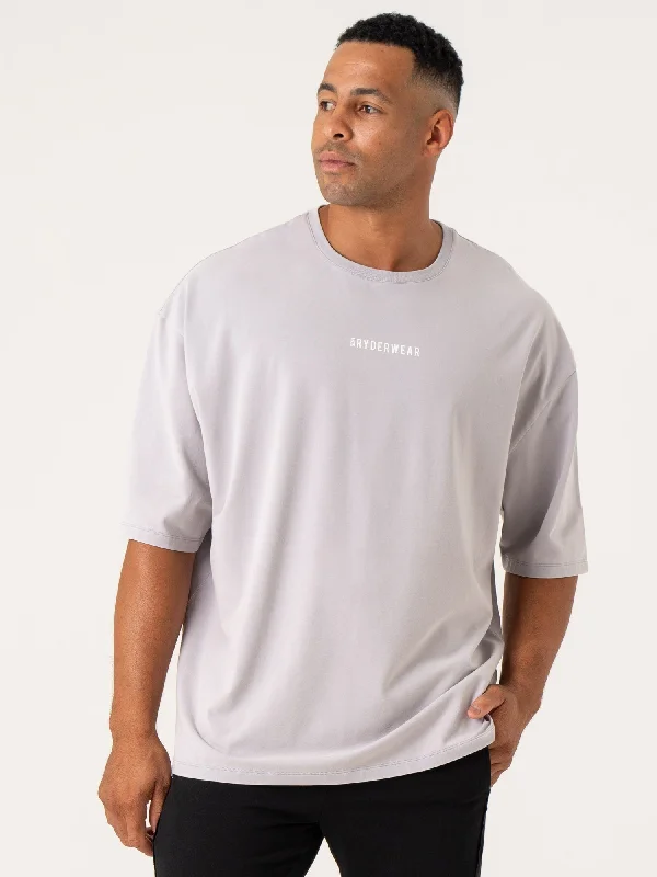 men's casual short-sleeve t-shirts -Pursuit Oversized T-Shirt - Lavender Stonewash