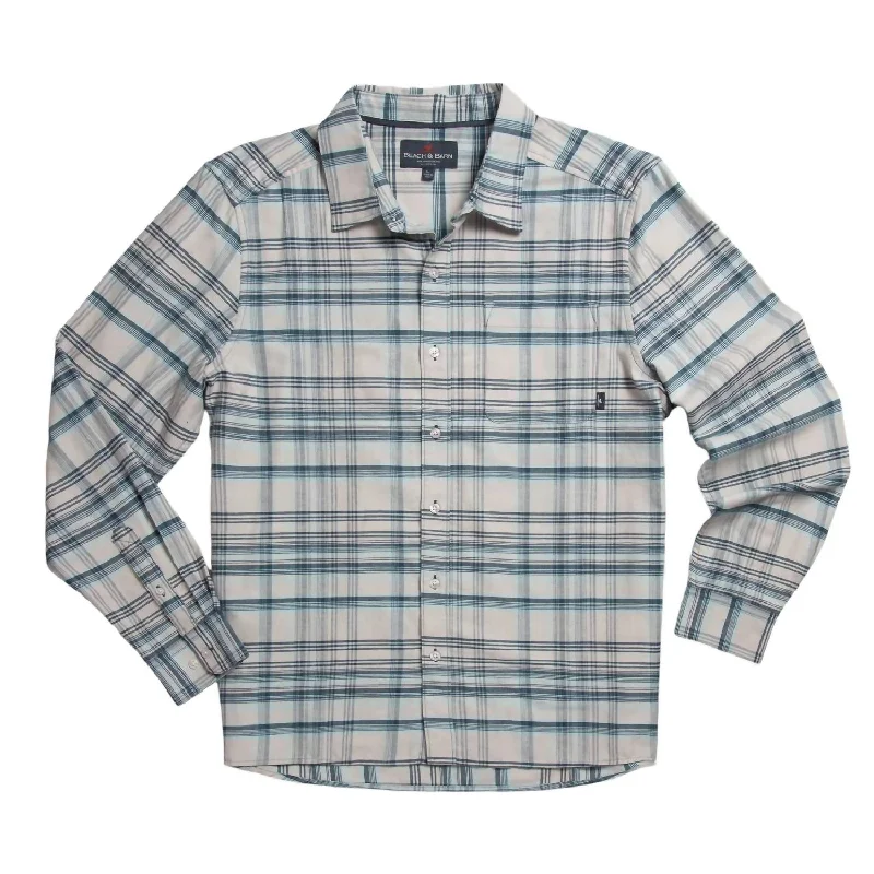 men's business casual shirts -Rad Plaid Long Sleeve Shirt In Fish Bite Plaid