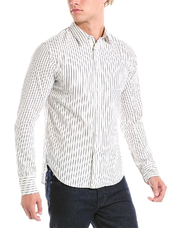 men's long-sleeve dress shirts -rag & bone Fit 2 Stripe Engineered Shirt