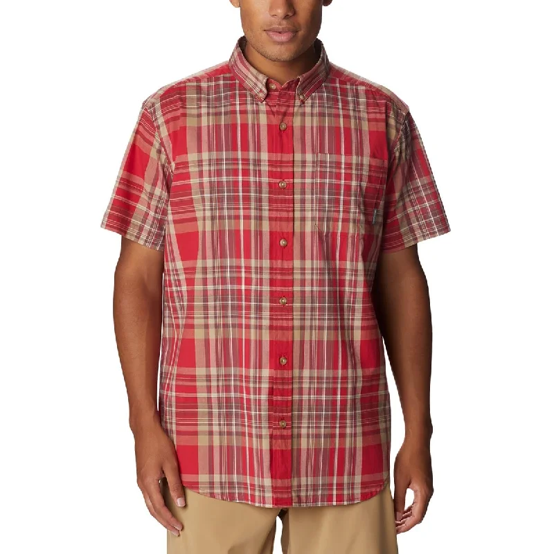 men's flannel shirts -Rapid Rivers Mens Pinstripe Regular Fit Button-Down Shirt