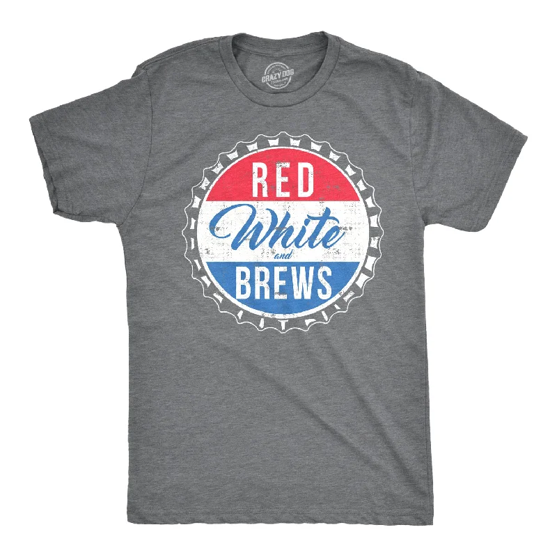 men's summer graphic tees -Red White and Brews Men's T Shirt