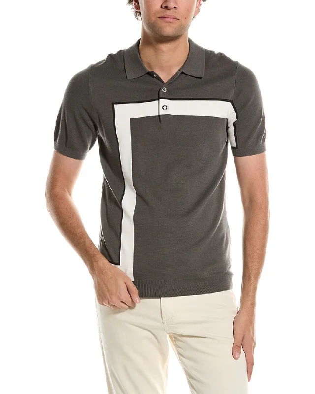 men's oversized t-shirts -Reiss Bello Striped Polo T-Shirt