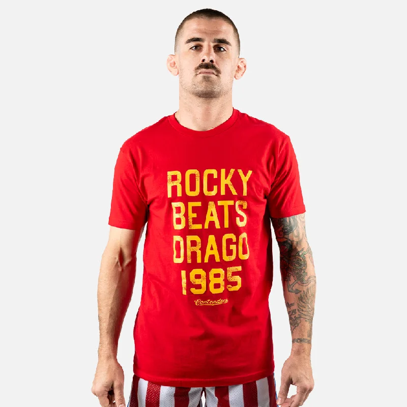 men's t-shirts with logos -ROCKY BEATS DRAGO 1985 SHIRT