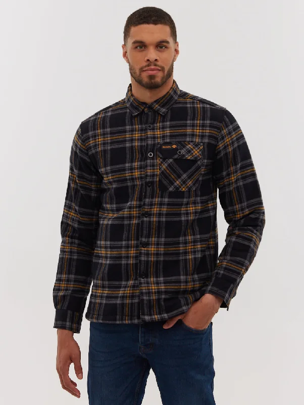 men's short-sleeve checkered shirts -Sakumo Flannel Check Shirt